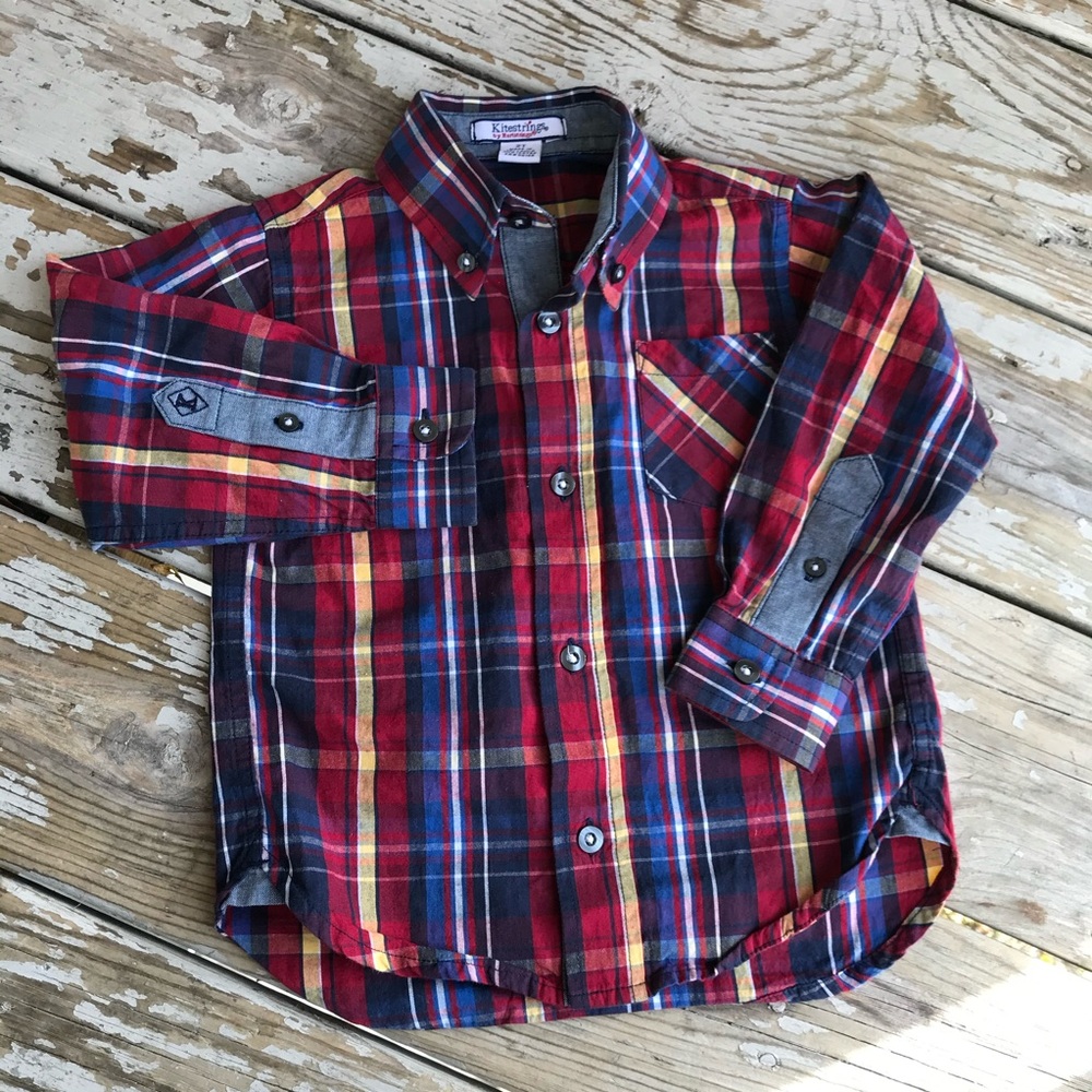Kitestrings Plaid Button Up Long Sleeve Shirt